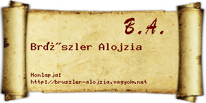 Brüszler Alojzia névjegykártya